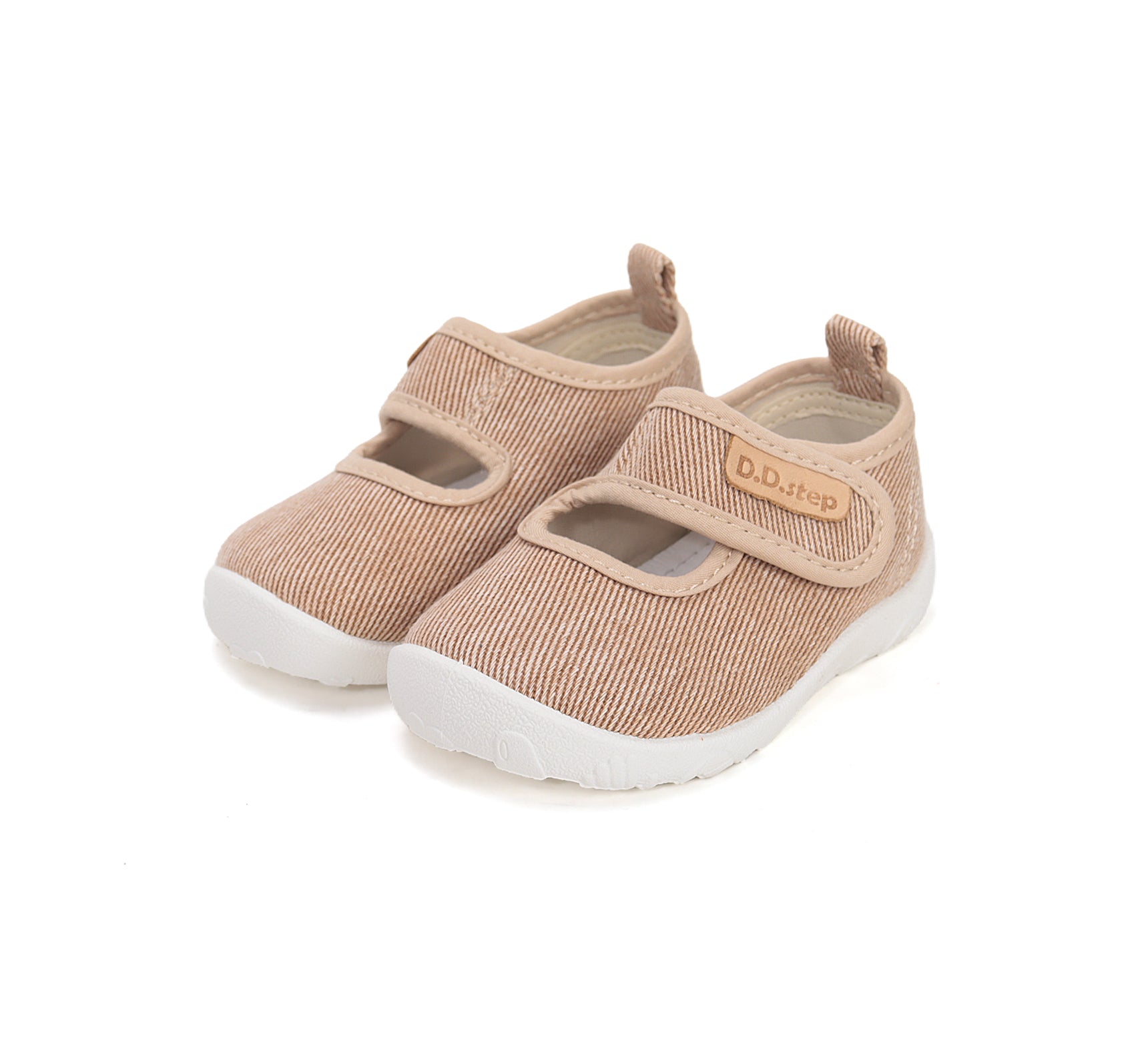 D.D.Step pantofi baieti Barefoot decupat de interior din panza 20-25 Cream Imagine principală a produsului