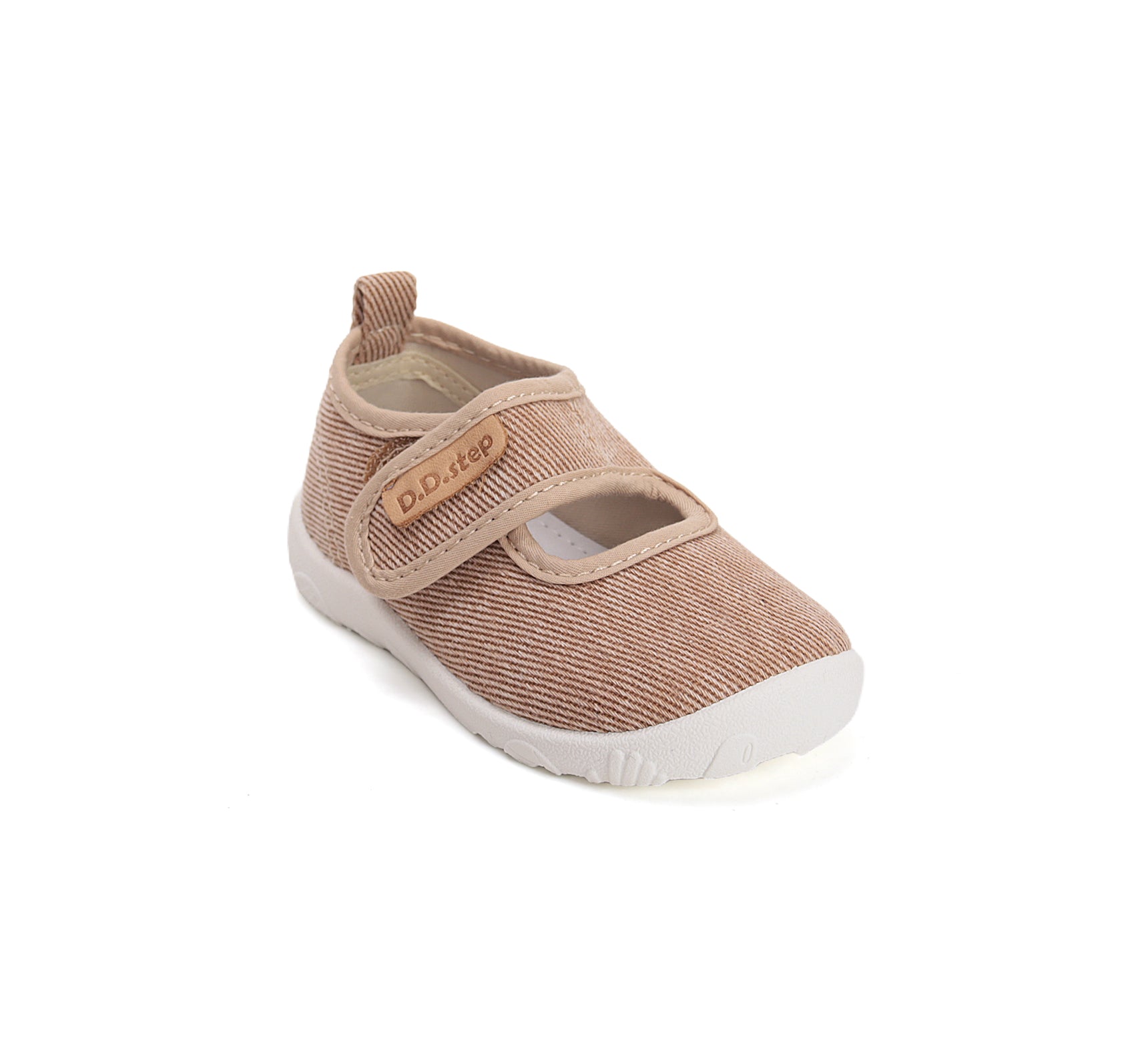 D.D.Step pantofi baieti Barefoot decupat de interior din panza 20-25 Cream