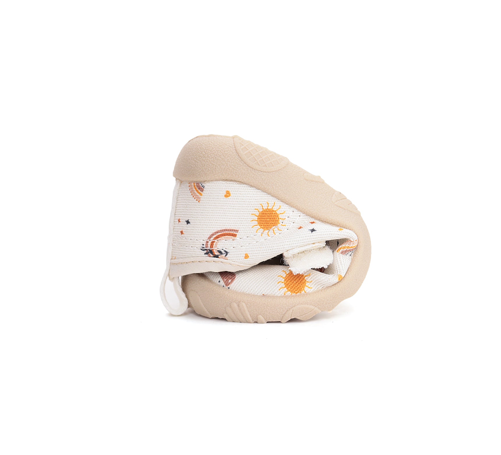 D.D.Step pantofi fete decupati Barefoot de interior din panza 20-31 White curcubeu