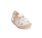 D.D.Step pantofi fete decupati Barefoot de interior din panza 20-31 White curcubeu