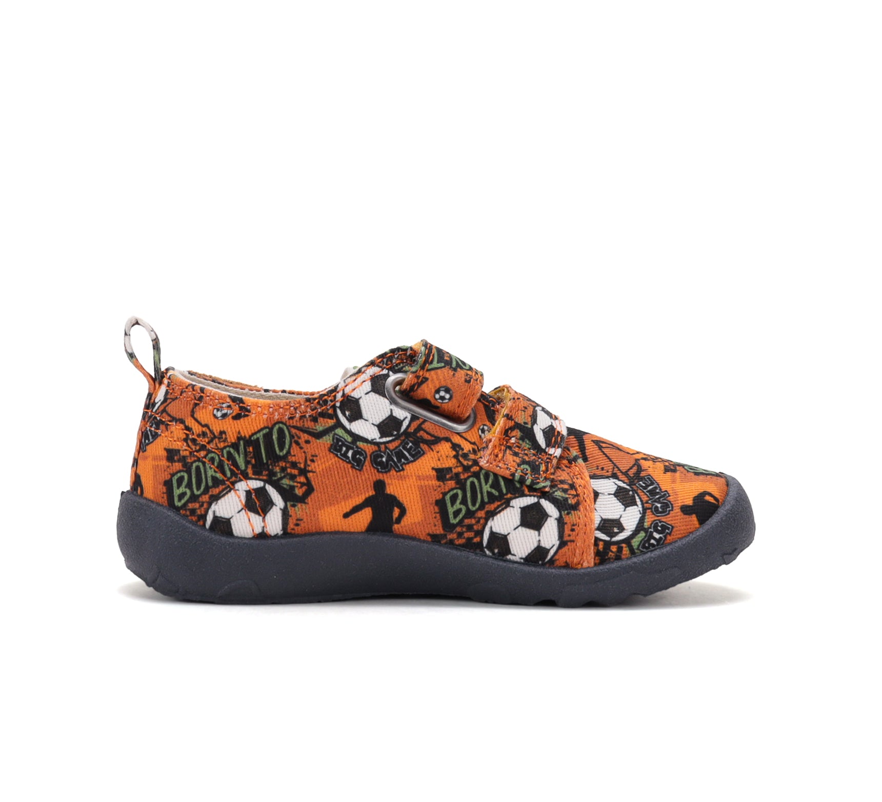 D.D.Step pantofi baieti Barefoot de interior din panza 20-25 Orange cu minge