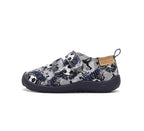 D.D.Step pantofi baieti Barefoot de interior din panza 20-31 Dove Grey cu minge
