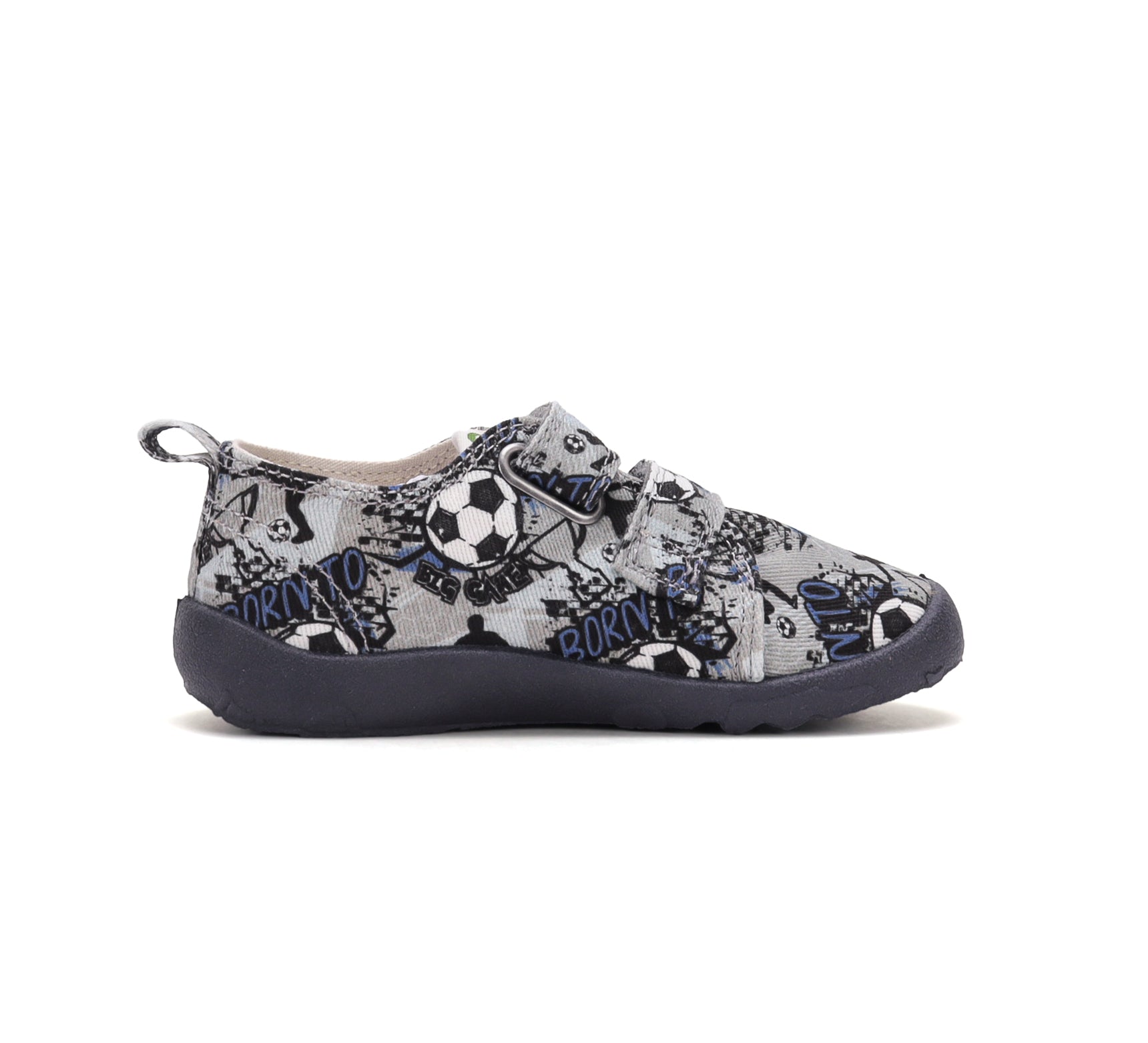 D.D.Step pantofi baieti Barefoot de interior din panza 20-31 Dove Grey cu minge
