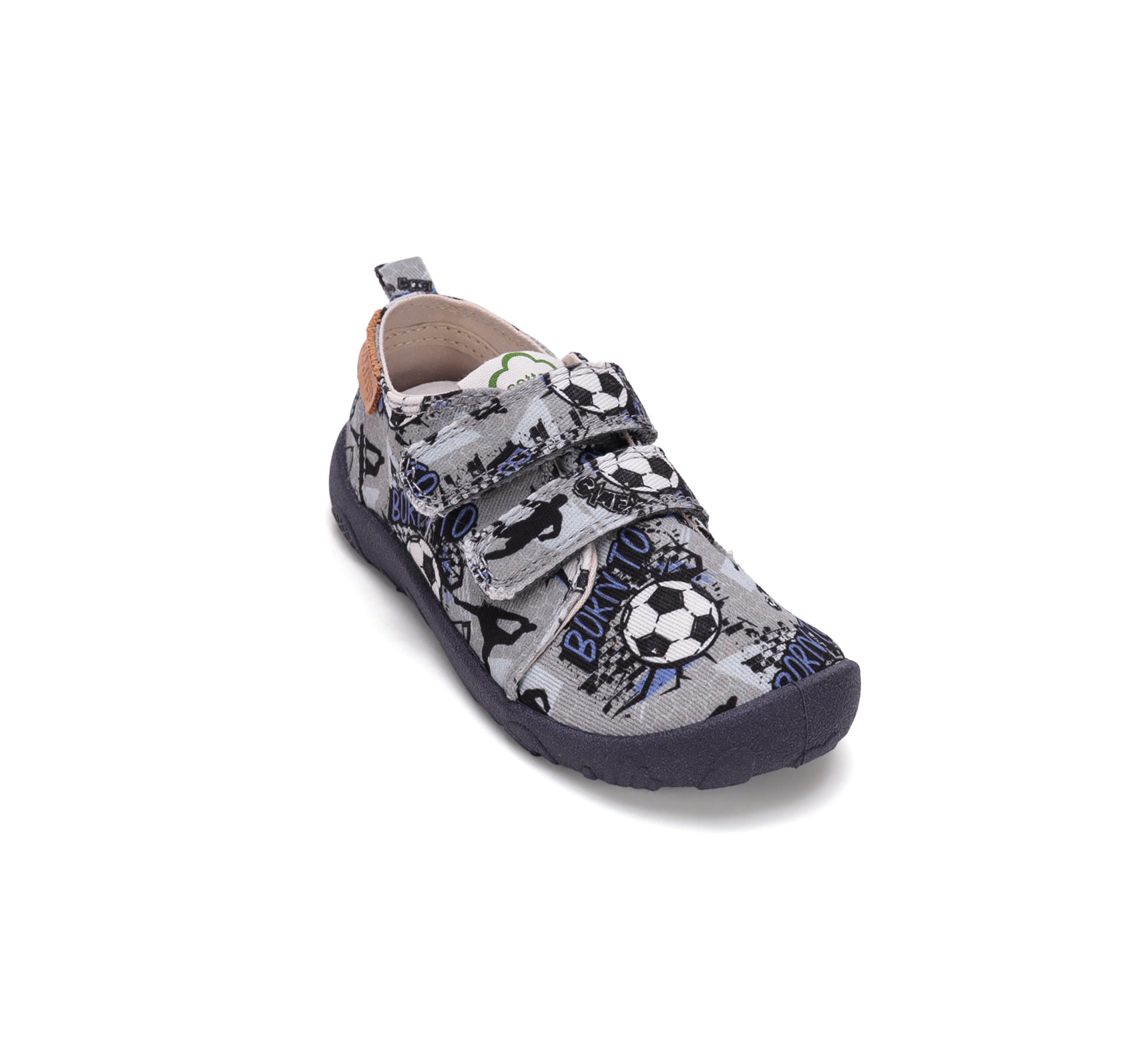 D.D.Step pantofi baieti Barefoot de interior din panza 20-31 Dove Grey cu minge