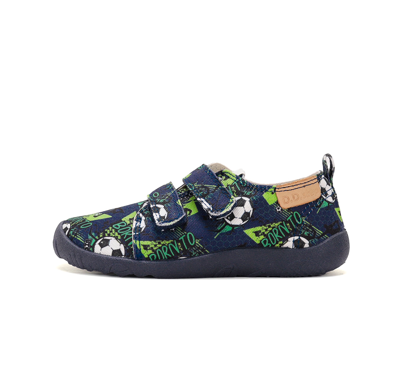 D.D.Step pantofi baieti Barefoot de interior din panza 20-31 Royal Blue cu minge