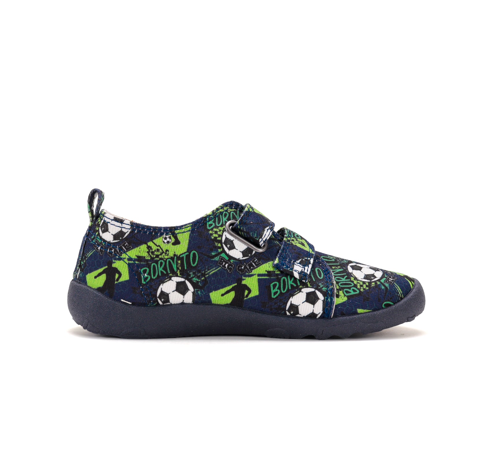 D.D.Step pantofi baieti Barefoot de interior din panza 20-31 Royal Blue cu minge