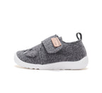 D.D.Step pantofi baieti Barefoot de interior din panza 20-25 Dove Grey cu elefant