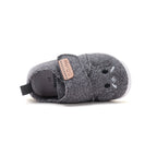 D.D.Step pantofi baieti Barefoot de interior din panza 20-25 Dove Grey cu elefant