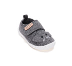 D.D.Step pantofi baieti Barefoot de interior din panza 20-25 Dove Grey cu elefant