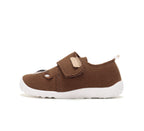 D.D.Step pantofi baieti Barefoot de interior din panza 20-25 Chocolate cu ursulet