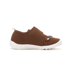 D.D.Step pantofi baieti Barefoot de interior din panza 20-25 Chocolate cu ursulet