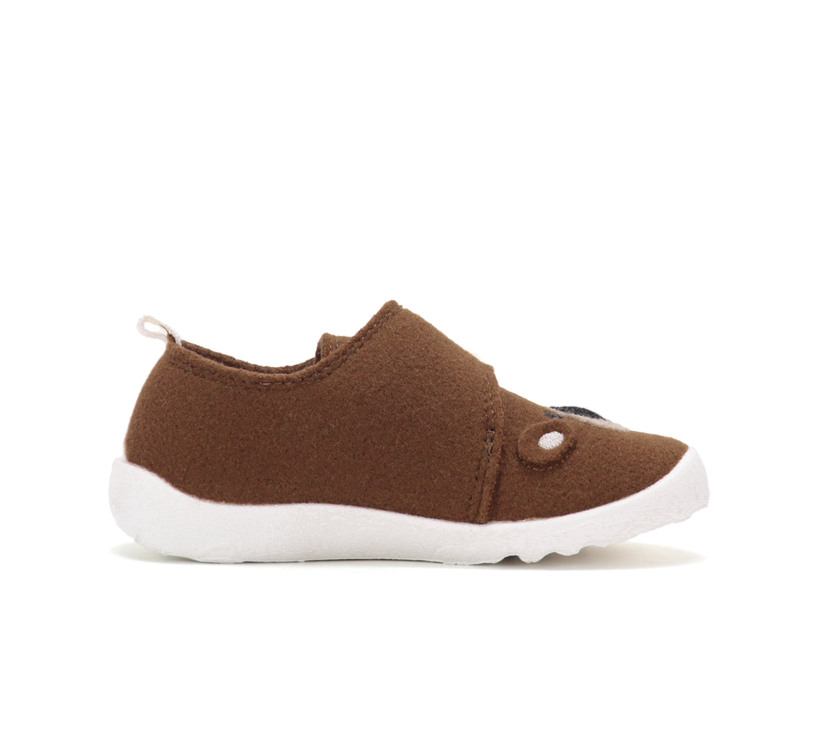 D.D.Step pantofi baieti Barefoot de interior din panza 20-25 Chocolate cu ursulet
