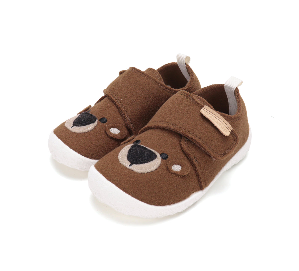 D.D.Step pantofi baieti Barefoot de interior din panza 20-25 Chocolate cu ursulet Imagine principală a produsului