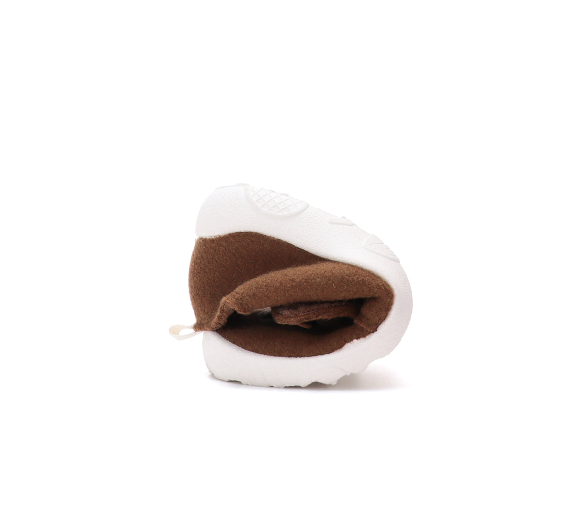 D.D.Step pantofi baieti Barefoot de interior din panza 20-25 Chocolate cu ursulet