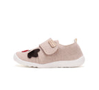 D.D.Step pantofi fete Barefoot de interior din panza 20-25 Cream cu cerb