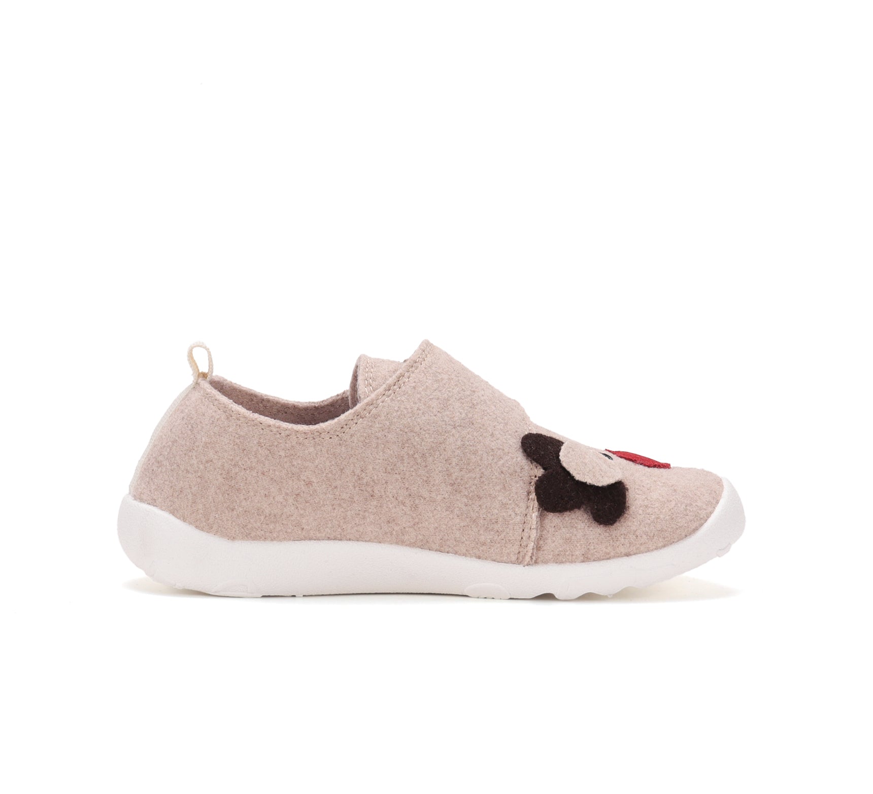 D.D.Step pantofi fete Barefoot de interior din panza 20-25 Cream cu cerb