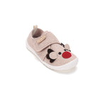 D.D.Step pantofi fete Barefoot de interior din panza 20-25 Cream cu cerb