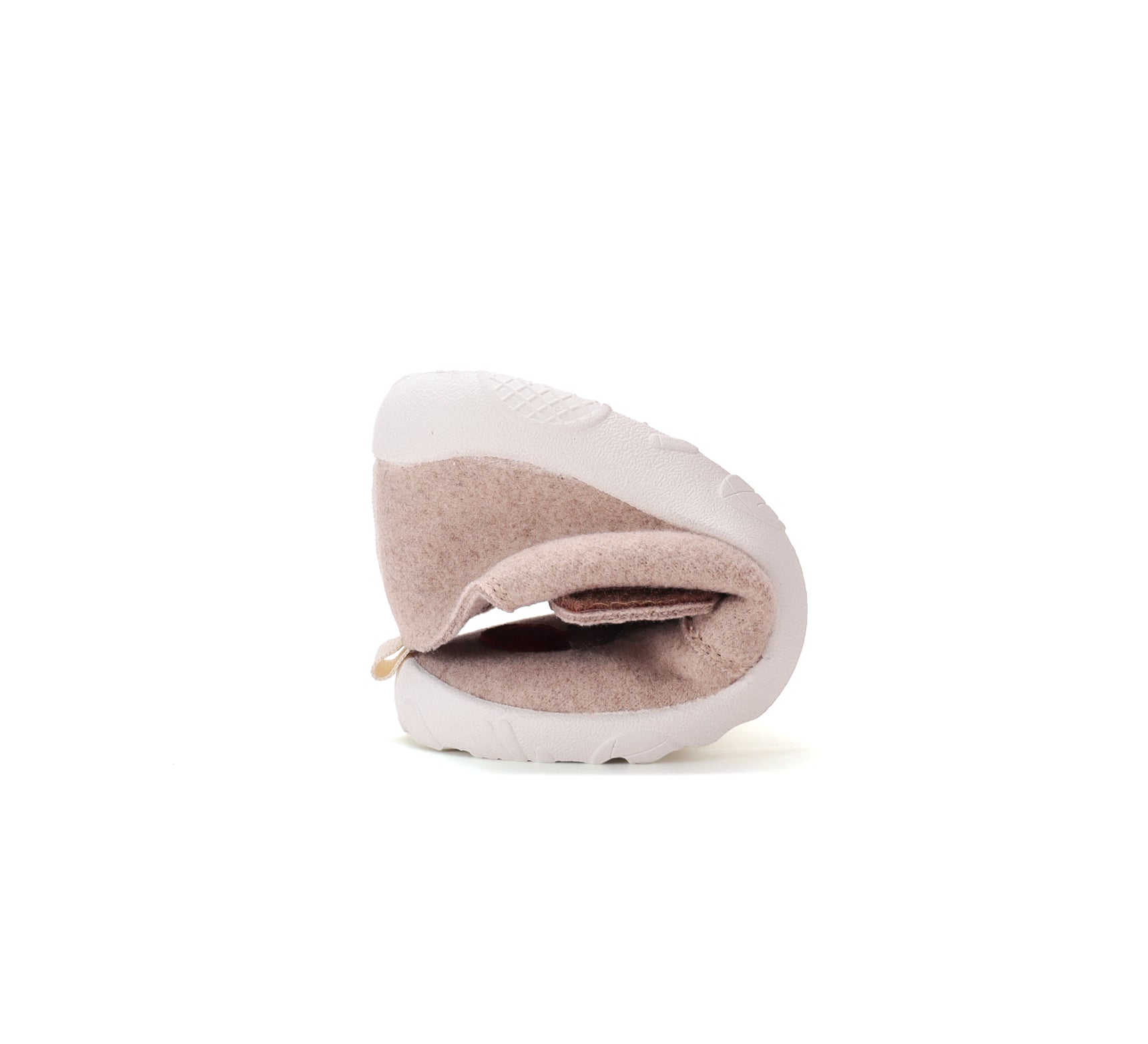 D.D.Step pantofi fete Barefoot de interior din panza 20-25 Cream cu cerb