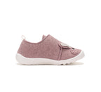 D.D.Step pantofi fete Barefoot de interior din panza 20-25 Daisy Pink cu iepuras