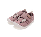 D.D.Step pantofi fete Barefoot de interior din panza 20-25 Daisy Pink cu iepuras