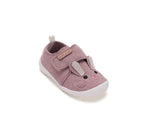 D.D.Step pantofi fete Barefoot de interior din panza 20-25 Daisy Pink cu iepuras