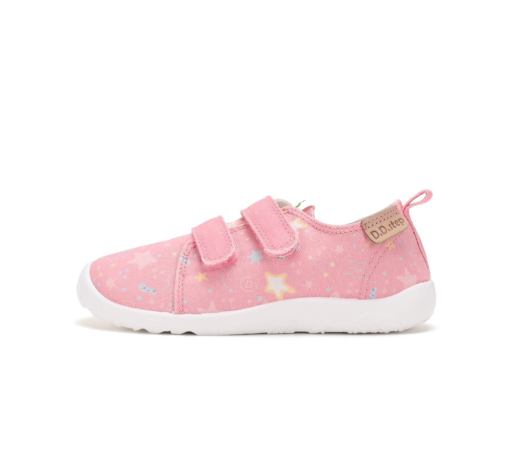 D.D.Step pantofi fete Barefoot de interior din panza 20-25 Strawberry cu stelute