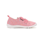D.D.Step pantofi fete Barefoot de interior din panza 20-25 Strawberry cu stelute