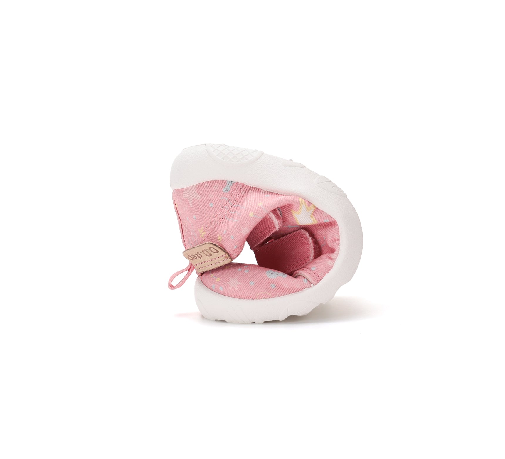 D.D.Step pantofi fete Barefoot de interior din panza 20-25 Strawberry cu stelute