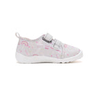 D.D.Step pantofi fete Barefoot de interior din panza 20-31 Dove Grey cu curcubeu