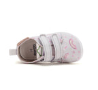D.D.Step pantofi fete Barefoot de interior din panza 20-31 Dove Grey cu curcubeu