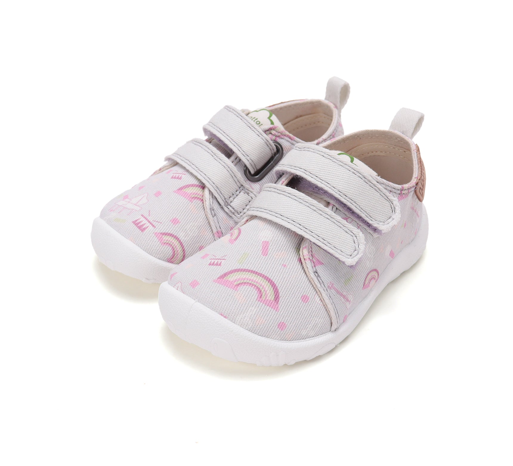 D.D.Step pantofi fete Barefoot de interior din panza 20-31 Dove Grey cu curcubeu Imagine principală a produsului