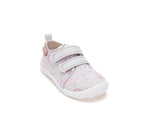 D.D.Step pantofi fete Barefoot de interior din panza 20-31 Dove Grey cu curcubeu