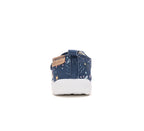 D.D.Step pantofi fete Barefoot de interior din panza 20-25 Royal Blue cu stele