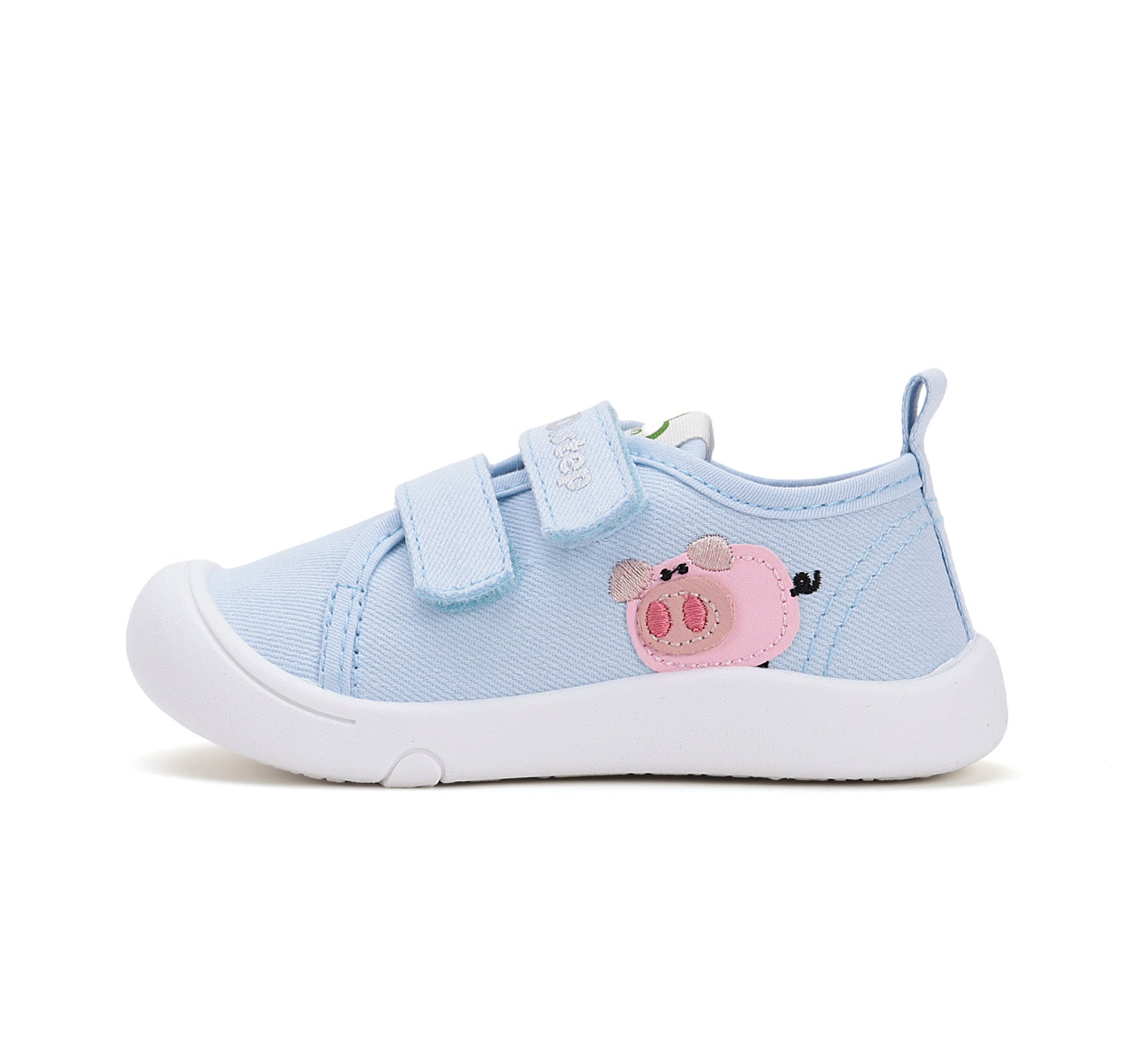 D.D.Step tenisi fete din panza 22-27 Sky Blue cu purecelus roz Imagine secundară a produsului
