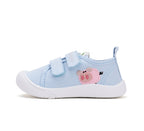 D.D.Step tenisi fete din panza 22-27 Sky Blue cu purecelus roz