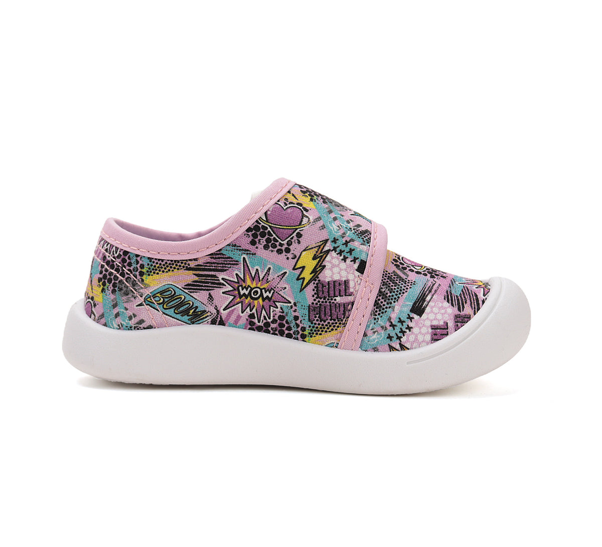 D.D.Step tenisi fete din panza 22-27 Pink cu inimioara