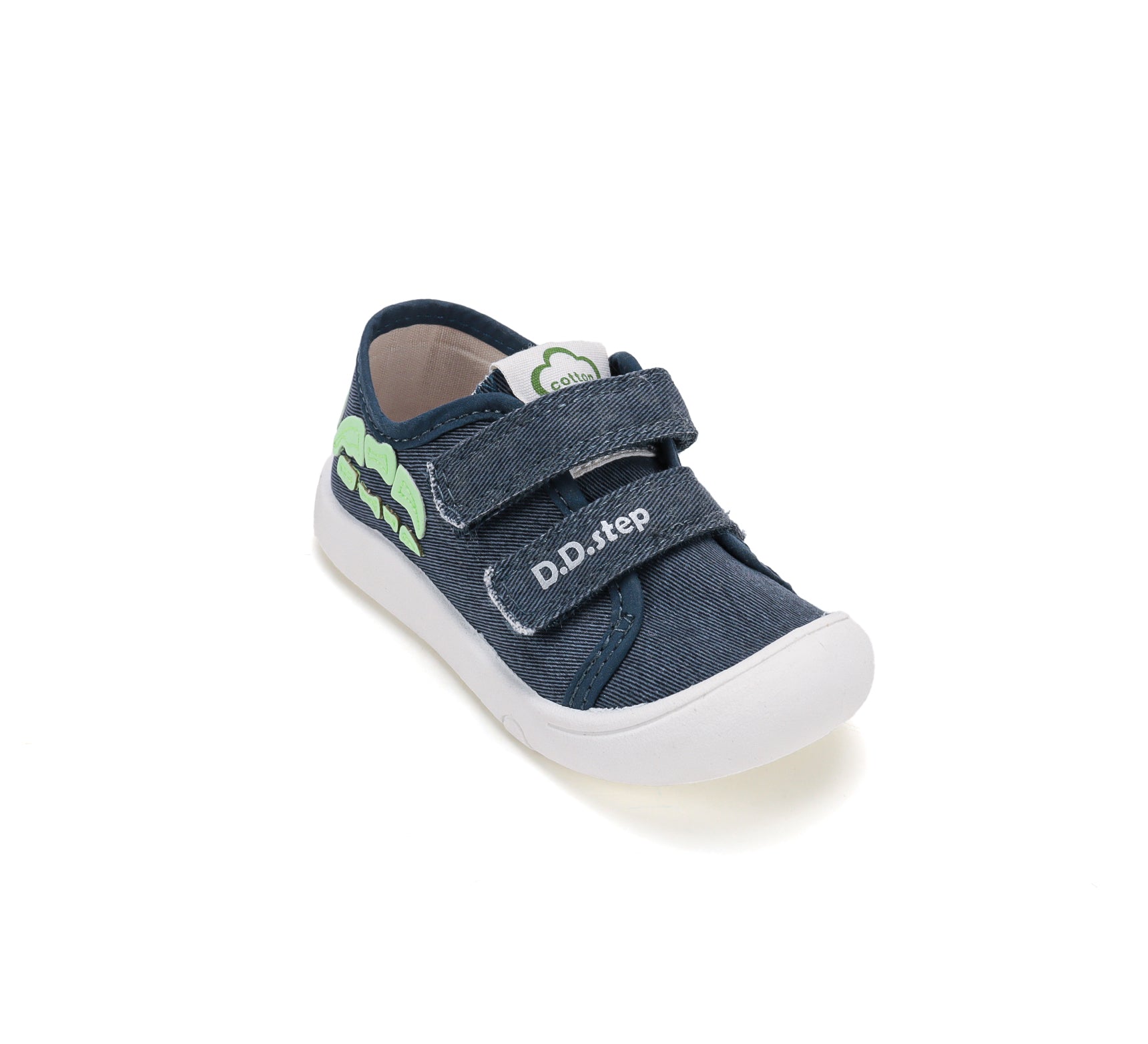 D.D.Step tenisi baieti din panza SUN REACTIVE 22-33 Royal Blue cu dino