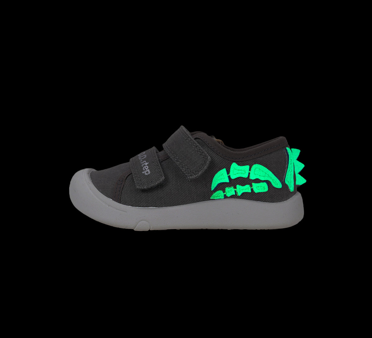 D.D.Step tenisi baieti din panza SUN REACTIVE 22-33 Marine Grey cu dino
