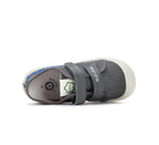 D.D.Step tenisi baieti din panza SUN REACTIVE 22-33 Marine Grey cu dino