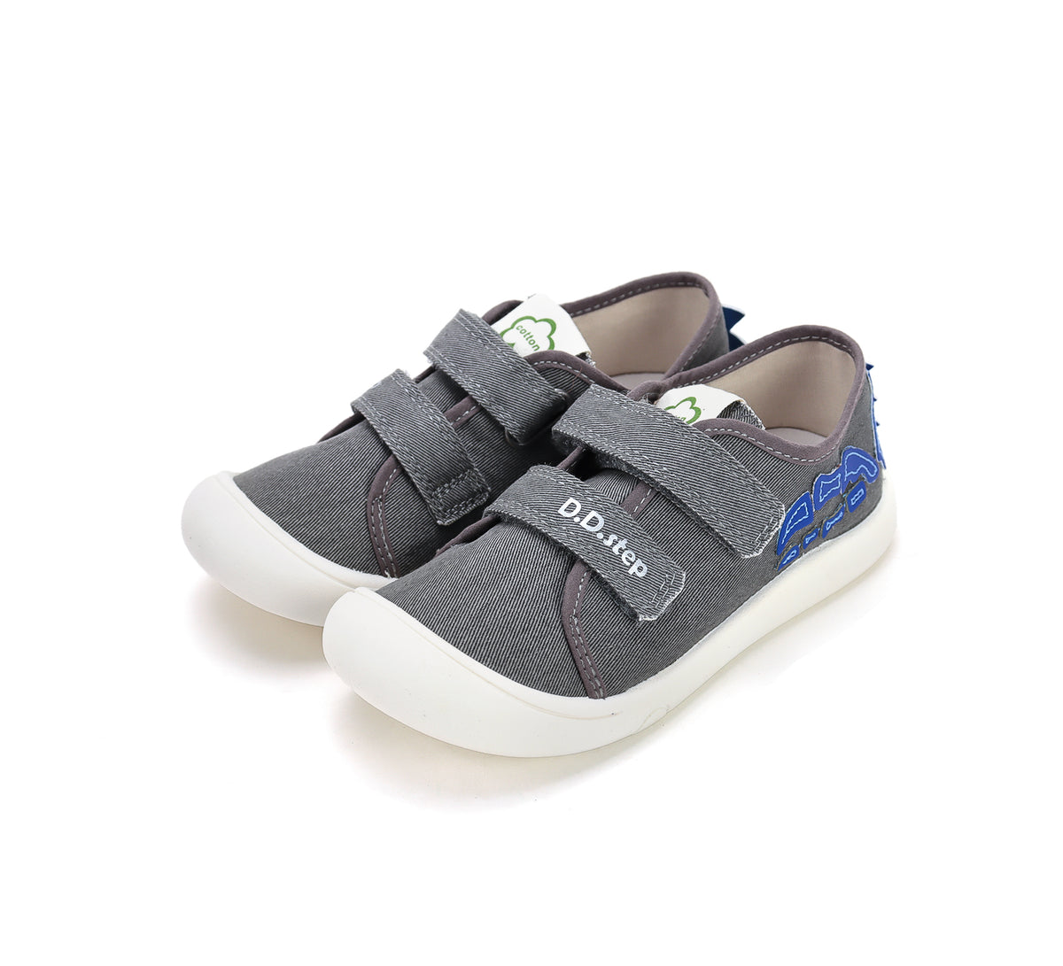 D.D.Step tenisi baieti din panza SUN REACTIVE 22-33 Marine Grey cu dino Imagine principală a produsului