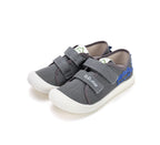 D.D.Step tenisi baieti din panza SUN REACTIVE 22-33 Marine Grey cu dino