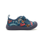 D.D.Step tenisi baieti din panza 22-27 Aero Blue cu Football