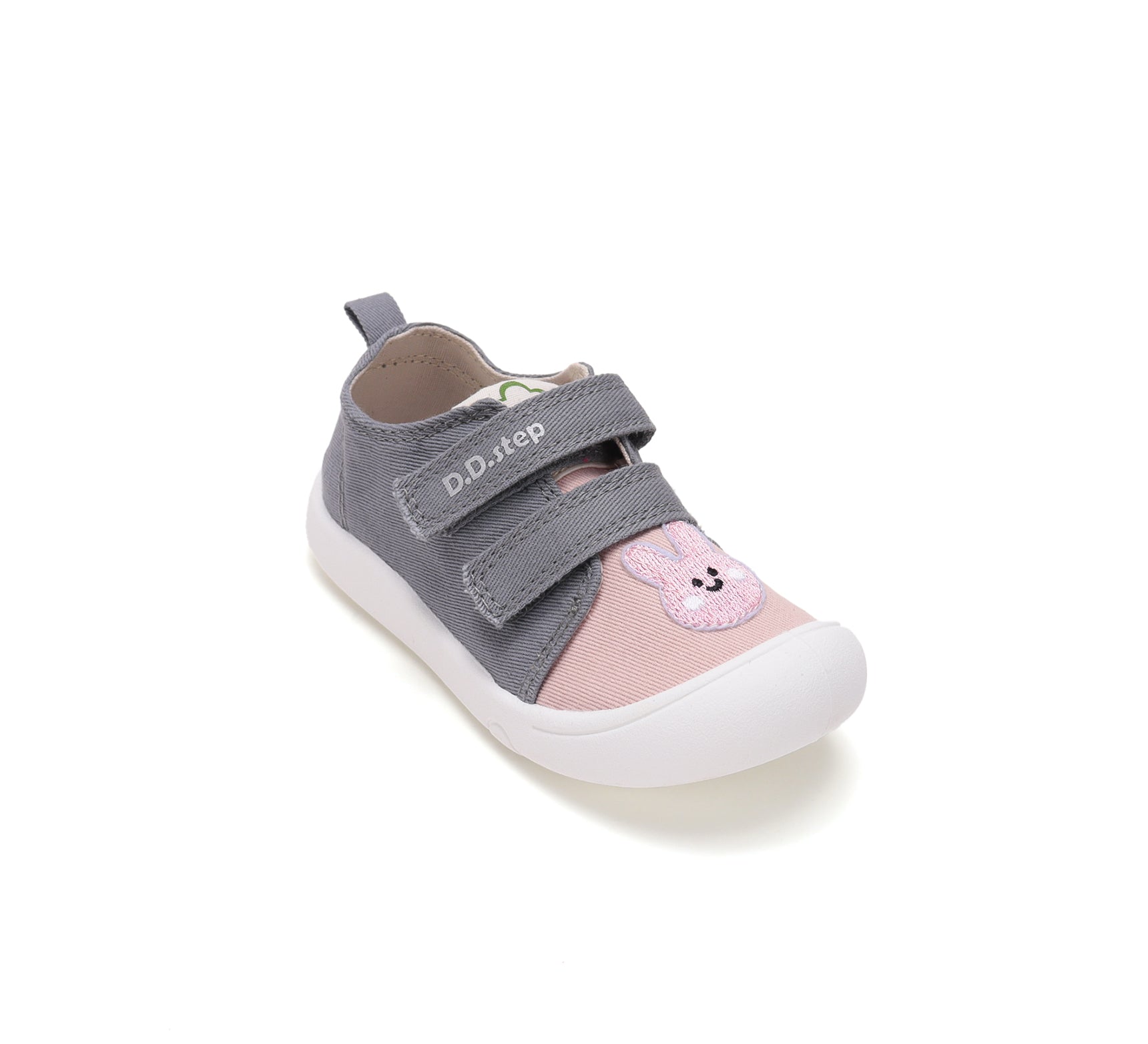 D.D.Step tenisi fete din panza 22-27 Metallic Grey cu iepuras
