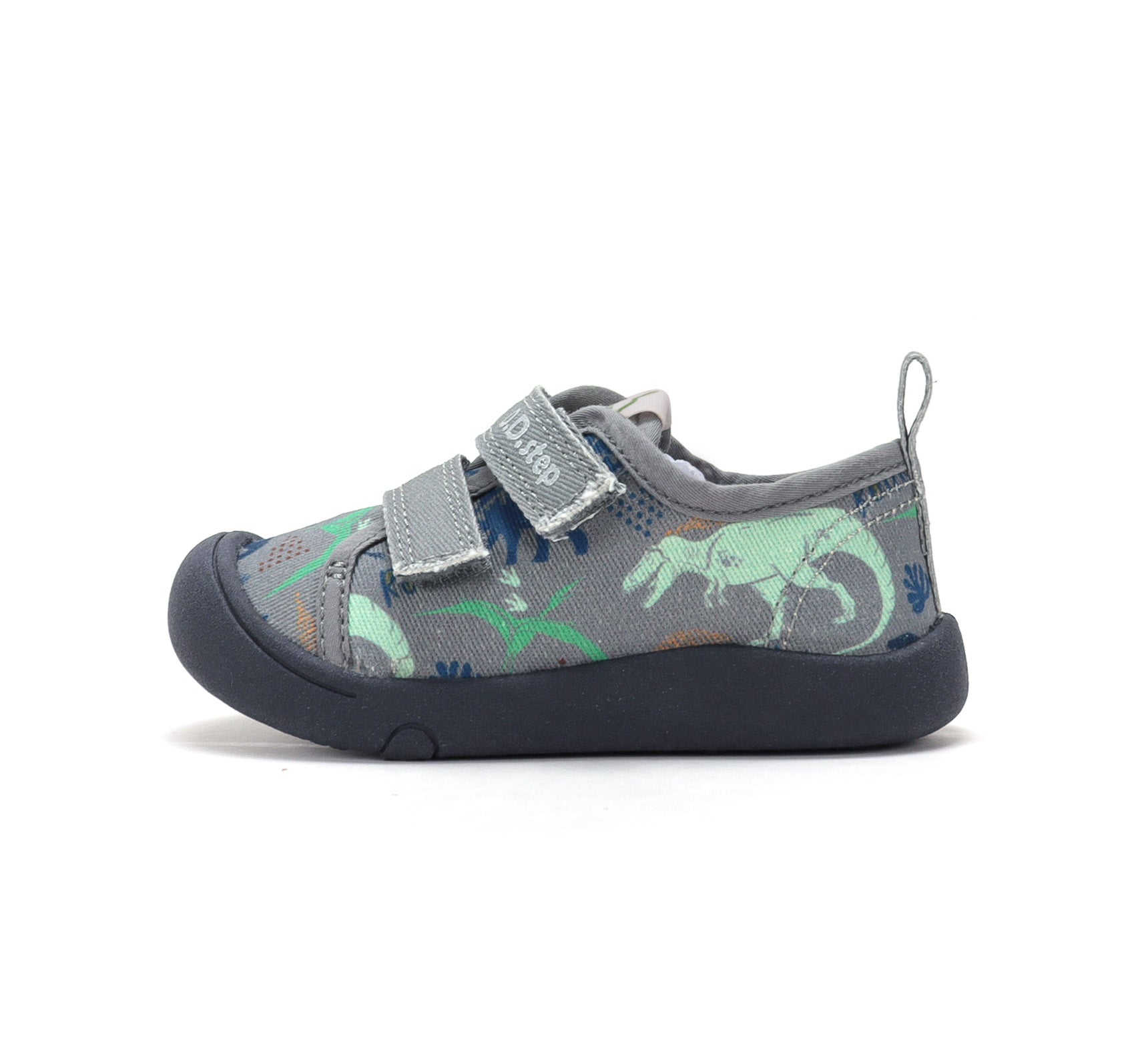 D.D.Step tenisi baieti din panza 28-33 Marine Grey cu dinozauri Imagine secundară a produsului