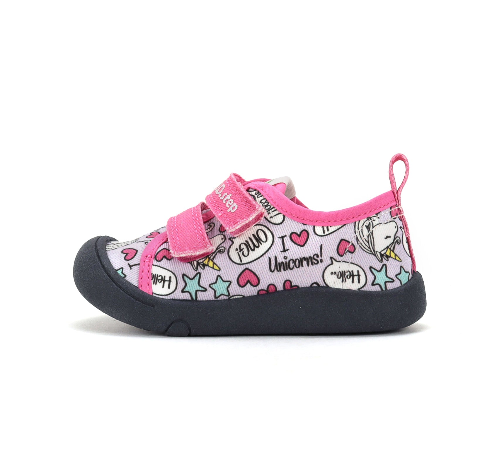 D.D.Step tenisi fete din panza 22-27 Lila cu unicorn