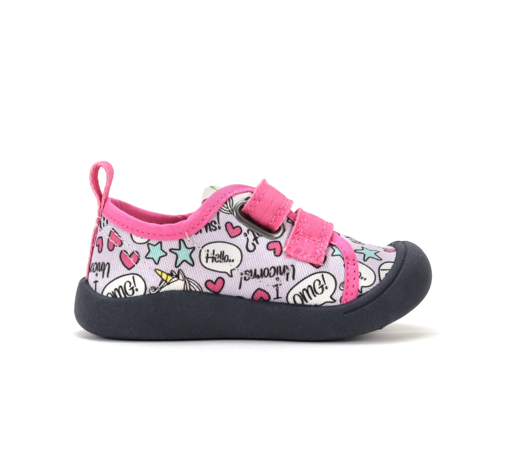 D.D.Step tenisi fete din panza 22-27 Lila cu unicorn
