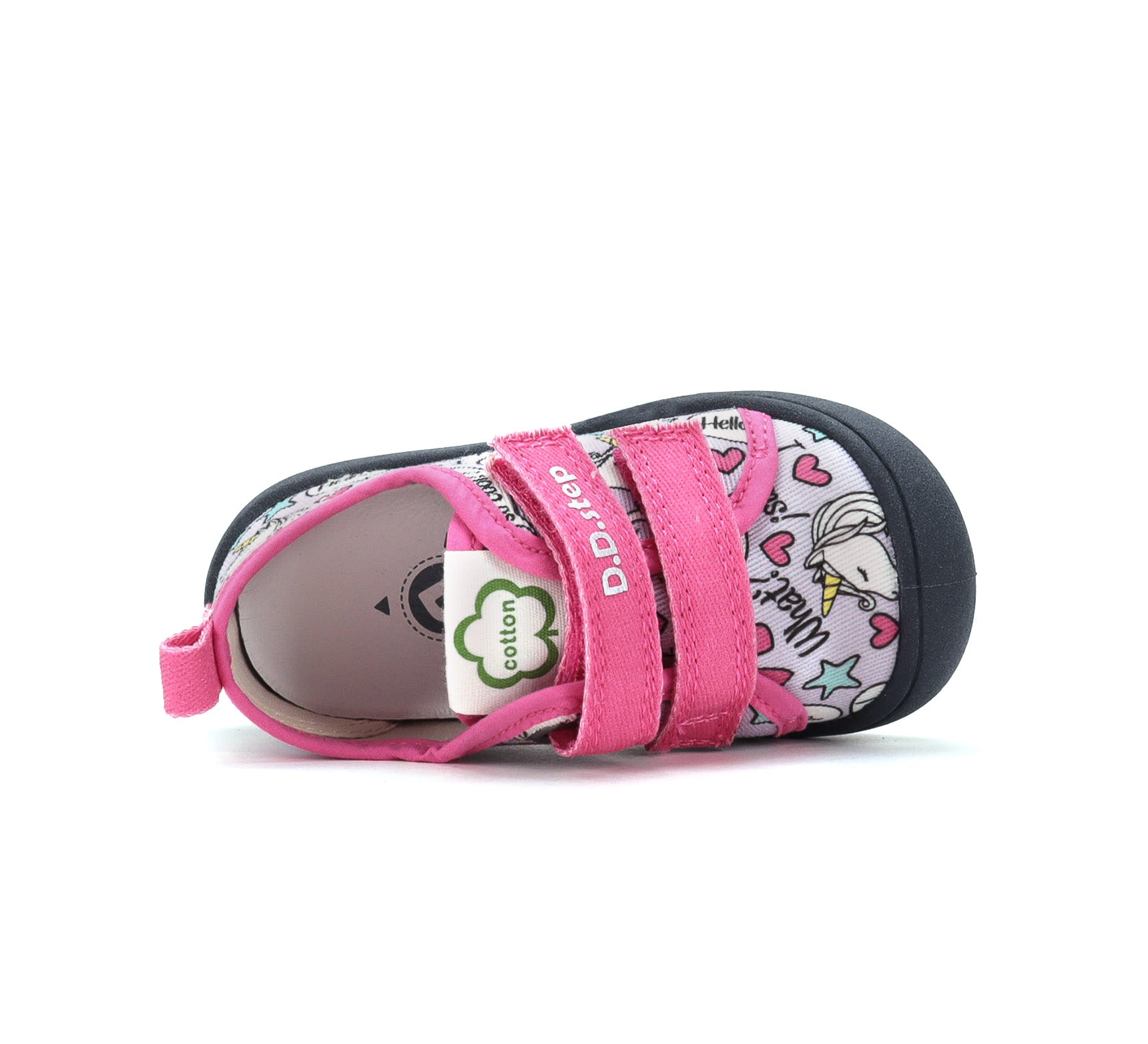 D.D.Step tenisi fete din panza 22-27 Lila cu unicorn