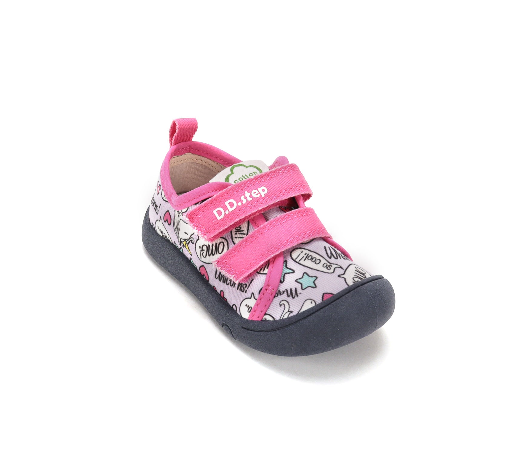 D.D.Step tenisi fete din panza 22-27 Lila cu unicorn