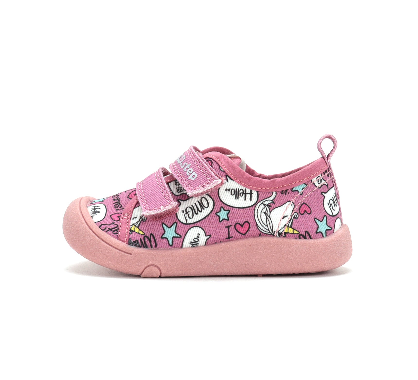 D.D.Step tenisi fete din panza 22-33 Strawberry cu unicorn