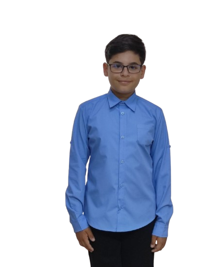 Uniforma camasa baieti Liviu cu maneca lunga 13-16 ani Blue Imagine principală a produsului